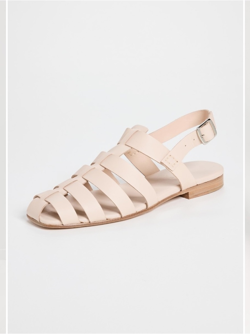 Jenni Kayne Cream Leather Lake Slingback Sandals